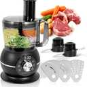 12 Cup Smart Food Processor, Electric Food Chopper Slicer with French-Fry Slicing Shredding Chopping Kneading Cutter, For Meat, Vegetable, Fries, Cheese, Meat & Veggie Prep, Puree