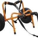 Kayak Cart  150 Lbs Capacity Canoe Dolly with Airless Tires, Foldable Aluminum Frame, and Carrying Bag for Personal Watercraft by Rad Sportz (Orange)