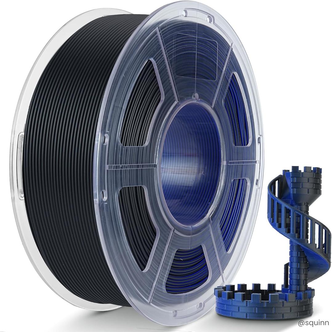 TECBEARS Dual Color PLA Filament 1.75mm, Matte PLA 3D Printer Filament, Dimensional Accuracy +/- 0.02 mm, 1KG Spool(2.2 lbs),PLA Matte Filament (Black Blue)