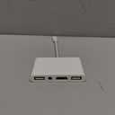 Lightning to HDMI Adapter for iPhone/iPad to TV, Dual USB OTG Adapter with Microphone Input for Live-Streaming, MIDI Keyboard, Mouse, HD TV/Projector/Monitor Compatible (White)
