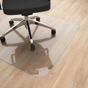 Yecaye Office Chair Mat for Hardwood Floor, 36" x 48" Clear Computer Desk Chair Mat, PVC Heavy Duty Floor Protector for Rolling Chairs, Can't be Used on Carpet(Transparent, 36" x 48")