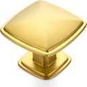 Ravinte 10 Pack Gold Kitchen Cabinet Square Knob Single Hole Cabinet Hardware for Dresser Drawer Cabinet Pulls Drawer Knobs Cabinet Knobs Contemporary Antique Rustic