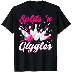 Funny Splits 'n Giggles Bowling Team Cute Bowler Women Girls T-Shirt 2XL