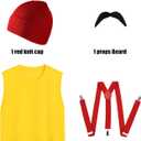 4pcs Men's Movie Yellow Tank Fancy Kit Halloween Adult Costume and Props (XL)