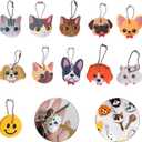 Aswewamt 11 Pcs Dog and Cat Key Caps Silicone Key Ring Cap Cute Head Cover Keychain Case Shell Animals Shape Key Caps Covers Tags Handy Key Ring Holder for Distinguishing Keys