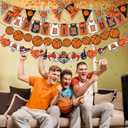 Basketball Happy Birthday Banners, 5 Pcs Pre-strung Basketball Birthday Party Decorations, Basketball Garland Bunting, Sports Theme Party Decorations, Birthday Decor for Boys