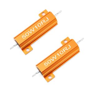 Chanzon 2pcs Wirewound Aluminum Shell Resistor 10  ohm 50W 5% Tolerance 10R Rohs Certified