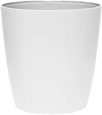 The HC Companies Aria Round Self-Watering Pot - Lightweight Plastic Planter for Herbs & More - Durable Plant Pots for Indoor Plants & Outdoor Plants (10" Matte White, Pack of 5)