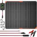 SUNAPEX 12V 50Watt Solar Trickle Charger Maintainer with MPPT Controller - Portable Waterproof Solar Powered Battery Charger - Solar Panel Kit for Car Rv Trailer Truck Boat Automotive Marine (Black)