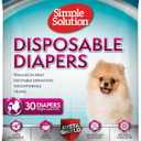 Simple Solution Disposable Dog Diapers, Female Dog Diapers, Puppy Potty Training, Incontinence and Heat Cycle Protection, Extra Small Diapers for Dogs, 9-14 Inch Waist, 30 Count