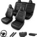 AOMSAZTO Custom Fit Seat Cover for Tesla Model Y 2020-2025 5 Seats Black