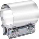 3 inch Exhaust Lap Joint Butt Clamp, Stainless Steel 3" Muffler Band Clamp fit over OD 3 inch Pipes