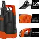 Clean Water Pump, Prostormer 1HP 3430GPH Portable Household Submersible Utility Drainage Pump for Swimming Pool, Pond, Garden, Flooded Cellar and Basement