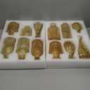 Gold Amber Glass Bud Vases Set of 12, Small Vases for Flowers, Champagne Mini Vintage Vases for Centerpieces,Bud Vase in Bulk for Wedding Decor,Single Flowers,Office and Home Table Flower Dcor