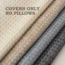 Pack of 4 Throw Pillow Covers 16x16 inch Beige Dark Gray Boho Cushion Covers Decorative Farmhouse Pillow Covers for Couch Bed Sofa Living Room Home Decor Soft Square Pillowcase