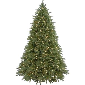 National Tree Company 7.5 ft Pre-Lit Jersey Fraser Fir Artificial Christmas Tree, 1,250 Clear Lights, 3,144 Tips, Includes Stand, Green