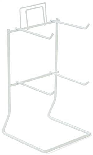 New 4 Peg - 9.8" H Top Key Chain & Small Items Counter Display Rack - White