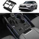 Autorder Silicone Center Console Organizer for 2020-2022 Toyota Highlander Accessories Seat Gap Storage Box Soft Gear Shift Panel Trim Cover