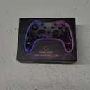 ELISWEEN Switch Controller for Nintendo Switch/OLED/Lite, Replacement for Nintendo Switch Pro Controller Support PC & Android/iOS with Cool RGB LED, Wireless Switch Controller with Turbo,Vibration (Dark Brown Light)