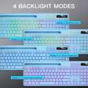 Soueto Wireless Keyboard with RGB Backlit, Phone Tablet Holder for Mac/PC