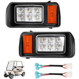 Panglong Club Car DS LED Headlight Kit with Adapter Wire, Factory Style LED Headlight Suitable for 1993-Up 12 Volt Club Car DS, Replace OEM 101988002 101988001