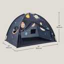 Tiny Land Space Galaxy Bed Tent for Kids Sleep Bed Canopy with 9 Planets Design, Easy-to-Install Indoor Kids Play Tent, Imaginative Playhouse, Ideal Gift for Boys & Girls 77" x 40" x 46"