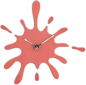 Stephanie Imports Modern Minimalist Sky Blue Ink Splash Silent Wall Clock (with Plastic Backing)