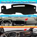 Dash Cover Mat for Chevy Silverado/GMC Sierra 1500 Accessories 2022-2025 2026, Non-Slip Dashboard Decorative Interior & UV Protection for 2024-2026 Silverado/Sierra 2500HD 3500HD (Black Trim)