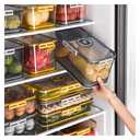 Refrigerator Storage Box Thickened Freezer Draining Crisper(Gray 7001)