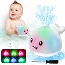 Light Up Toddler Bath Toys - Whale Water Spray Toy Infants Baby Toys 6-12-18 Months Bath Toys for Kids Ages 1-3 2-4 Bathtub Shower Water Pool Toys Bath Fountain Toy 1st Birthday Gifts for Boys Girls (White)