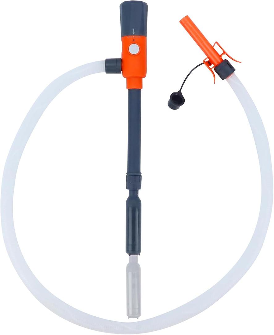 Fuel Transfer Pump with Auto-Stop Sensor, 2.8 GPM Gas Can Pump with Retractable Intake Pipe and 51 Inch Discharge Hose, Portable Battery Powered Liquid Siphon Pump for Oil, Gasoline, Diesel