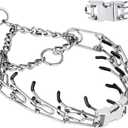 Prong Collar for Dogs, Dog Training Collar, Adjustable Size Dog Pinch No Pull Collar with Quick Release Buckle for Small Medium Large Dogs(Packed with Two Extra Links)