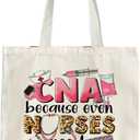 CNA Canvas Tote Bag for Work, Nurses Appreciation Gift, White