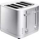 ZWILLING Enfinigy 4-Slice Toaster, Extra Wide 1.5" Slots for Bagels and Toast, Silver