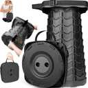 Fishboy Upgraded Collapsible Stool, 400lbs Max Weight, Lightweight But Sturdy, Portable Retractable Folding Telescoping Foldable Camping Stool for Adults Outdoor Fishing Hiking BBQ (1 Pack, Black)