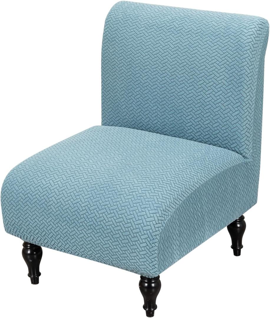 FUANGUI Armless Accent Chair Cover Slipcover, Stretch Spandex Chair Covers for Living Room Removable Washable for Armless Chair Furniture Protector