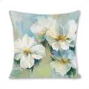 Watercolor Flower Cotton Linen Pillow Cover 18x18 Inches, Soft Comfortable Healthy Decorative Pillow Case for Couch Bed Home Decor
