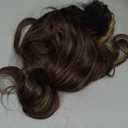 NOSTALGIA Brown Wigs for Women Brown with Blonde Highlight Lace Hairline Wig Middle Part Synthetic Heat Resistant Wig for Daily Party-26 Inch