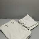 FMFUNCTEX 100% Beige Blackout Curtains for Bedroom, Cream Weave Textured Curtains 90 Inches Long Thermal Insulated Curtains for Living Room, Farmhouse Drapes Grommet Room Darkening 2 Panels