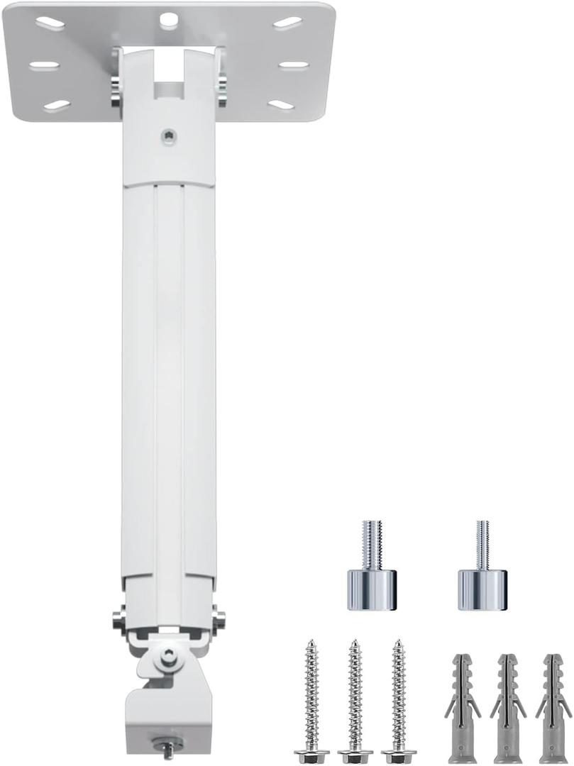 suptek Extended Mini Projector Ceiling Mount Adjustable Wall Mount with Thread Adapters for Projector DVR Camera, Max 21inch (PR05MINI) (White)