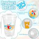 100Pcs Beach Pool Party Decoration Cups, 12 Oz Summer Disposable Cups for Summer Beach Pool Hawaiian Luau Birthday Party Decoration Supplies