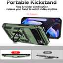 SunStory Compatible with Google Pixel 10/9 Pro XL Case with HD Screen Protector & Slide Camera Cover & Rotated Ring Kickstand, [Military-Grade] Case for Pixel 9/10 Pro XL, ArmyGreen