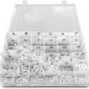 Letter Board Letters - 1 Inch Letters in Organizer Case - Pre-Cut & Sorted Plastic Characters 300 Pieces - Home-Office-School Decor - For Felt Letterboard (white)