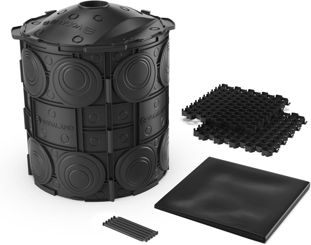Vodaland- Easy Stormwater Dry Well  Heavy-Duty Modular Drainage Solution with Reinforced Panels, Prevents Flooding & Promotes Groundwater Recharge, Rain Collection, Ideal for Yards & Commercial Use