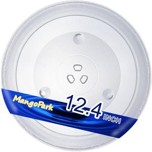 Replacement Microwave Glass Plate - OEM Quality Microwave Turntable Plate, 12.4" Microwave Plate Replacement, 12 3/8 inch Microwave Glass Turntable for Panasonic, Frigidaire, Toshiba By MangoPark