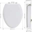 CYRRET 3 Inch Elevated Toilet Seat Riser, Raised Toilet Seat Enlongated Bowl (18.5") for Elderly and Seniors, Durable Plastic, Slow Close, Safety Bathroom Assist Device, Easy Installation, White