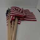 One Dozen (12 Qty) 12x18" US Cotton Stick Flag American Flag on 30" dowel with gold tip MADE IN USA, Hemmed Edges - Made in the USA