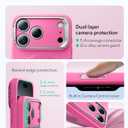 ESR Silicone Case for iPhone 17 Pro Max, Built-in Camera Stash Stand Compatible with MagSafe, Military-Grade Drop Protection Magnetic Phone Case for iPhone 17 Pro Max, Cloud Series, Rosy Pink