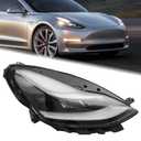 KAMDKI LH Without Module LED Matrix Headlight Assembly Fit for 2021 2022 2023 Tesla Model 3 Model Y Headlamp Left Driver Side 1514952-00-C 151495200
