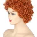 Topcosplay Unisex Reddish Brown Short Curly Afro Wig Halloween Costume Cosplay Party Wigs